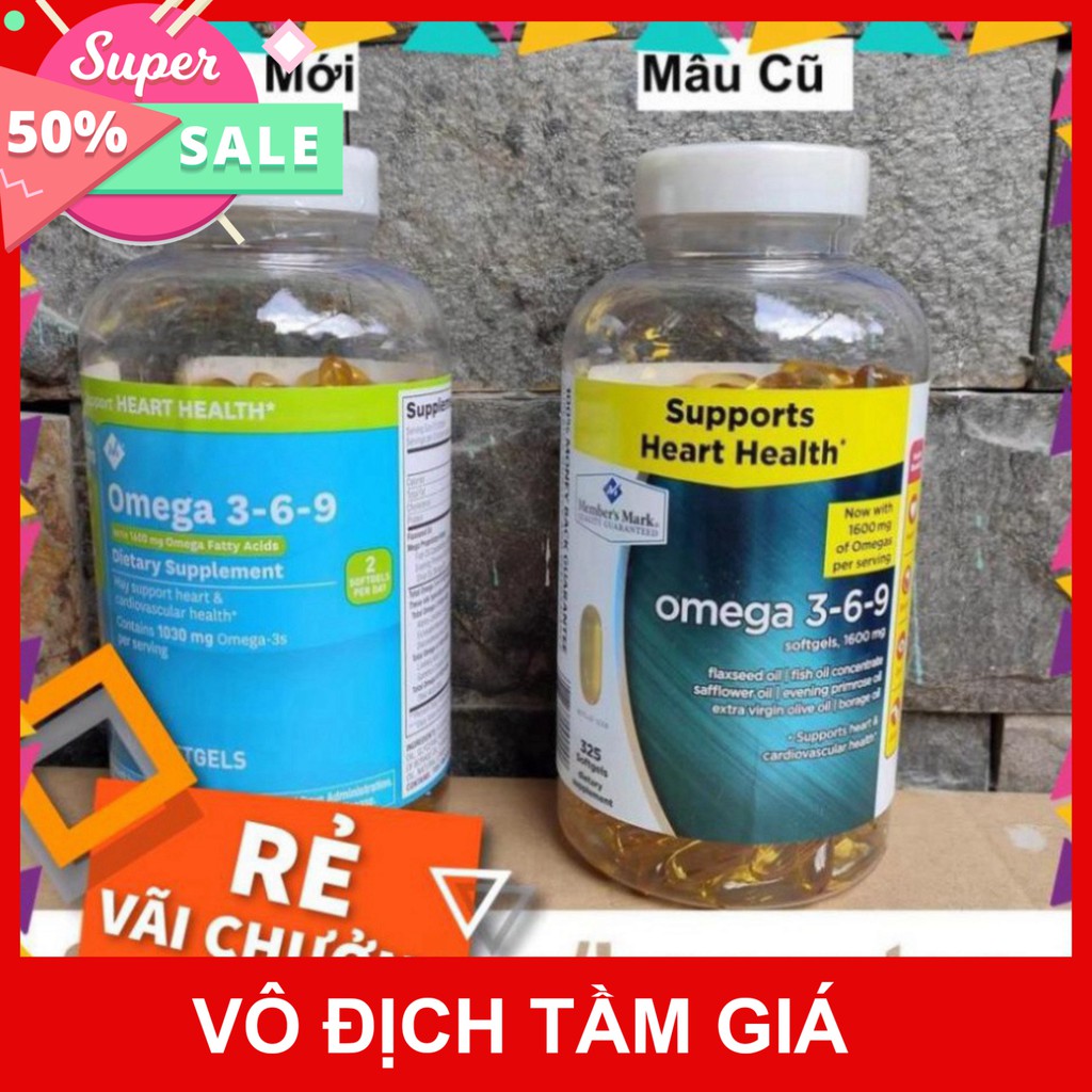 RẺ VÔ DỊCH BÀ CON ƠI ( KIBO ) Viên uống Member's Mark Omega 3-6-9 Supports Heart Health 325 viên của Mỹ omega 369 RẺ VÔ 