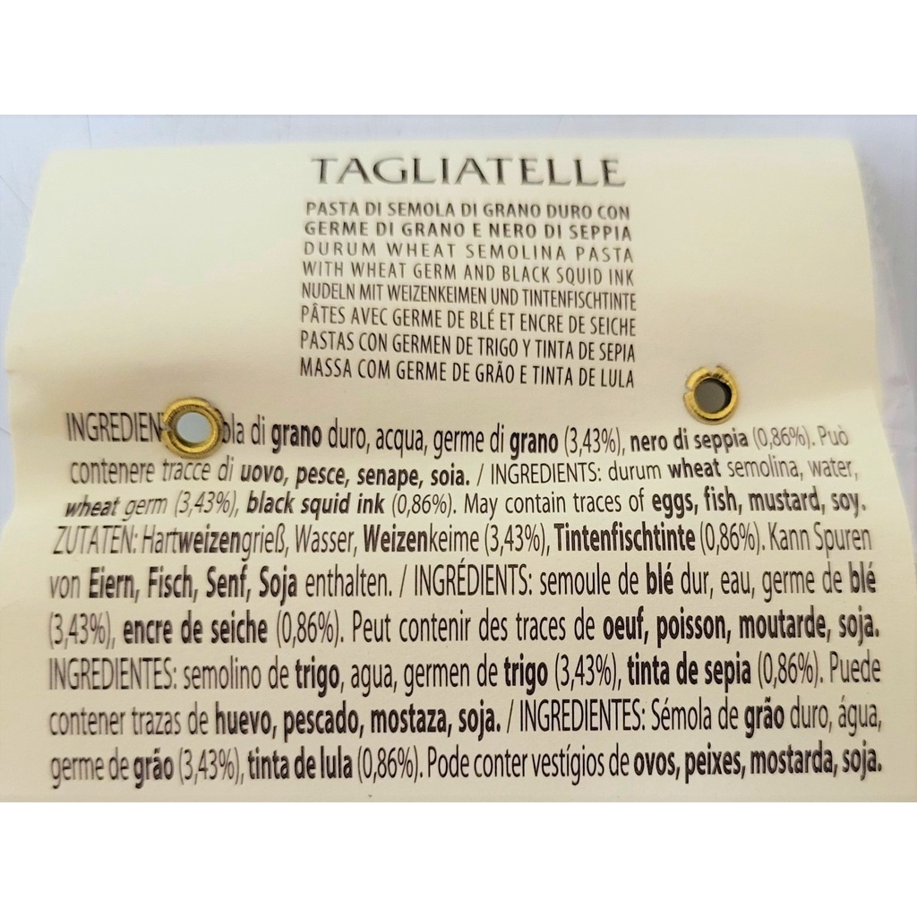 [Gói 250g - TAGLIATELLE] MÌ Ý MỰC ĐEN SỢI DẸT [Italia] MORELLI Black Squid Ink Pasta (cff-hk)