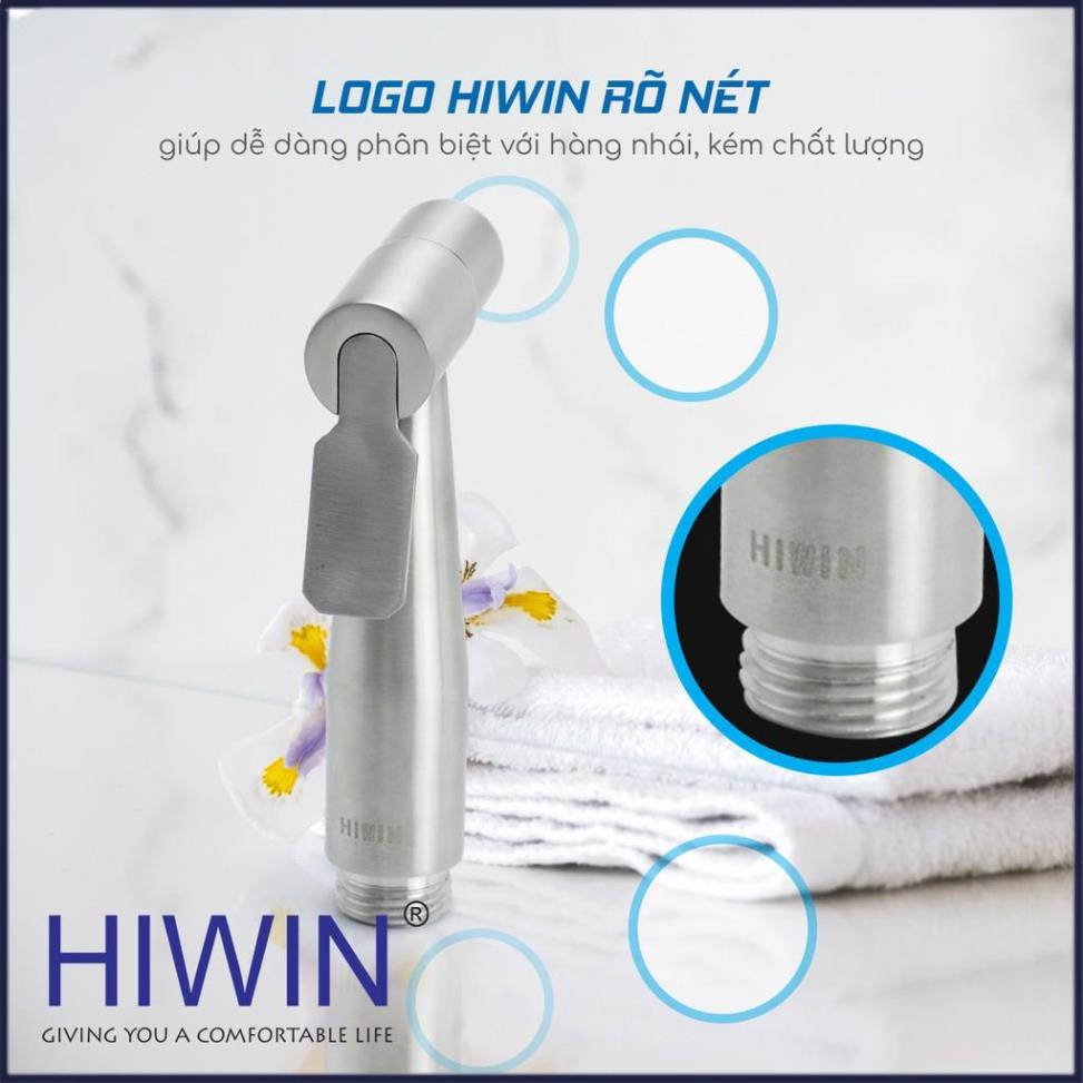 Bộ vòi xịt vệ sinh đa năng chất liệu inox 304 mặt xước mờ HIWIN PJF-2016