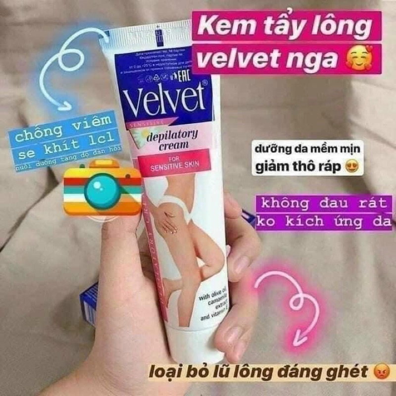Kem Tẩy Lông VELVET Nga tẩy siêu sạch an toàn lành tính chính hãng