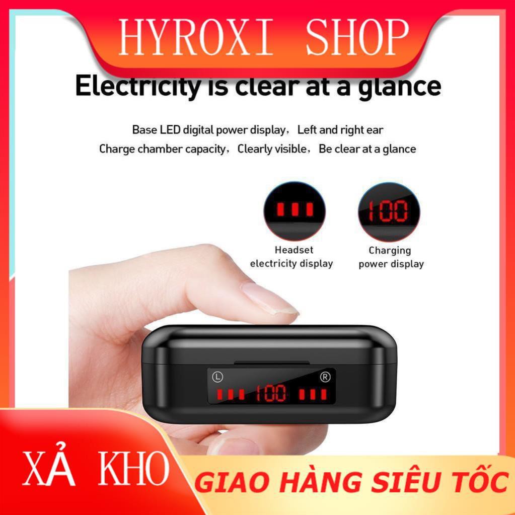 Tai Nghe Bluetooth TWS 5.0 Truewireless 9D màn hình led tích hợp Micro kháng nước tặng kèm hộp sạc mã M8 HYROXISHOP