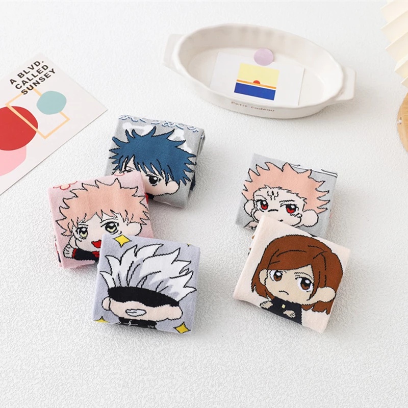 Vớ cotton có hình nhân vật fushiguro megumi itadori yuji gojo satoru