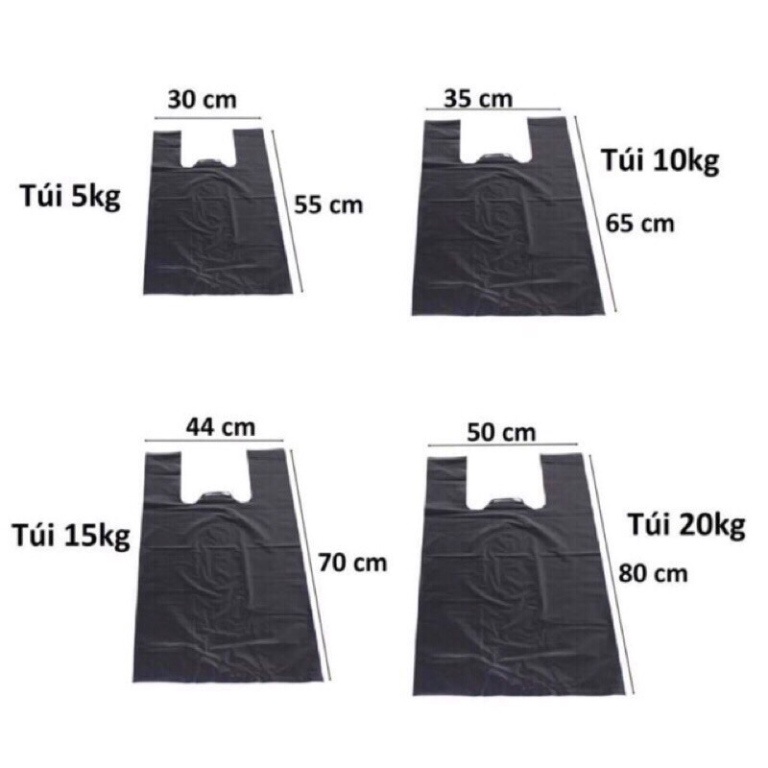 1kg túi bóng đen đựng rác, túi nilon đen bọc hàng không mùi
