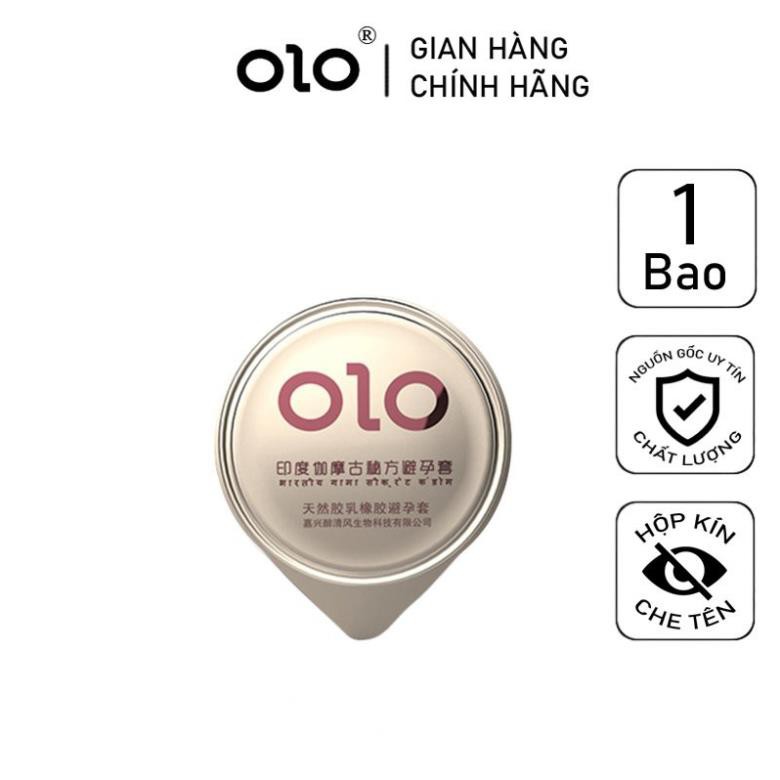 Bao Cao Su Gai OLO 001 Ấn Độ Hồng Bao Cao Su Kéo Dài Thời Gian Siêu Mỏng Hộp 1 BCS