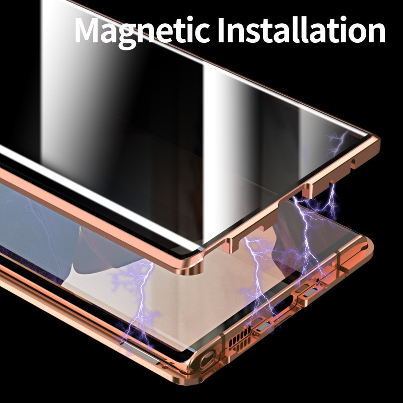 Ốp điện thoại 2 mặt kính hút từ tính chống nhìn trộm 360 độ cho Samsung Galaxy S20 Note 20 Ultra S20 Plus A51 A71