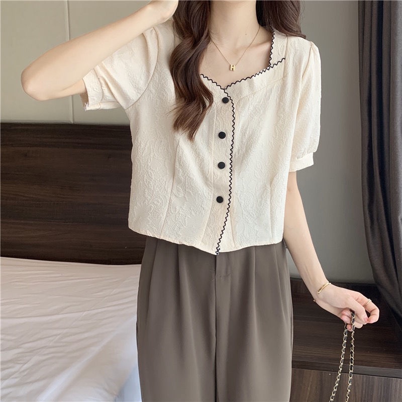 Áo Sơ Mi Voan In Họa Tiết Thời Trang Mùa Hè Pháp Dành Cho Nữ