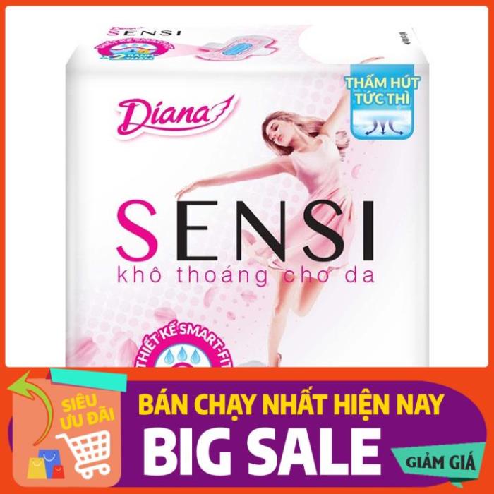 [ICLN9 giảm 5K cho đơn hàng 50k]  Băng vệ sinh BVS Diana Sensi Siêu Mỏng Cánh - Gói 8 Miếng Hàng Chính Hãng