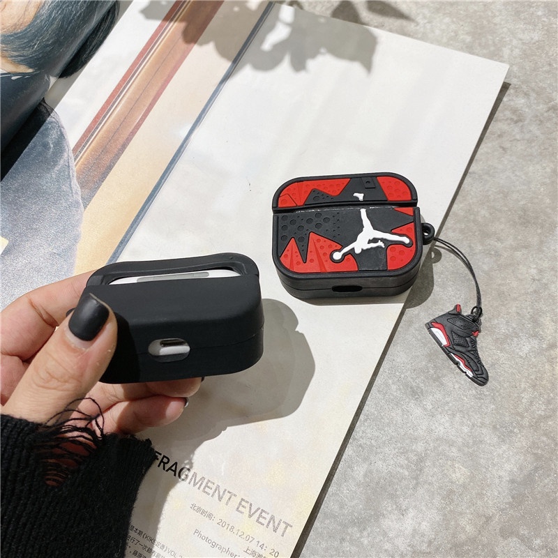 Vỏ Bảo Vệ Hộp Sạc Tai nghe không dây Apple Airpods Pro 2 3 1 Bằng Silicon Mềm Hình Giày Thể Thao Air Jordan