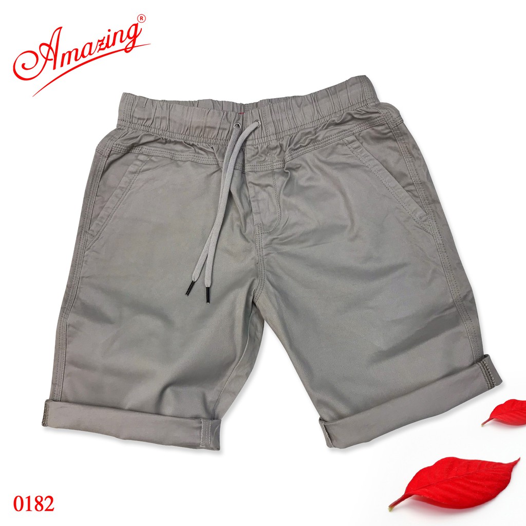 Quần short nam lửng, kaki Amazing cao cấp, màu sắc trẻ trung, bigsize, dây rút, lưng thun