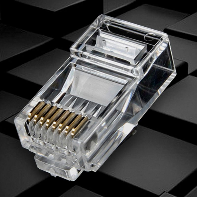 Set 100 / 25 Đầu Nối Mạ Vàng RJ45 CAT5 CAT5E Connec