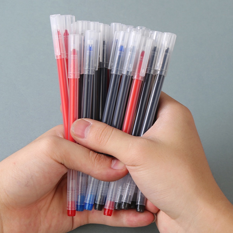 Bút mực gel ngòi lớn 0.5mm trong suốt đơn giản màu đen/đỏ/xanh dương