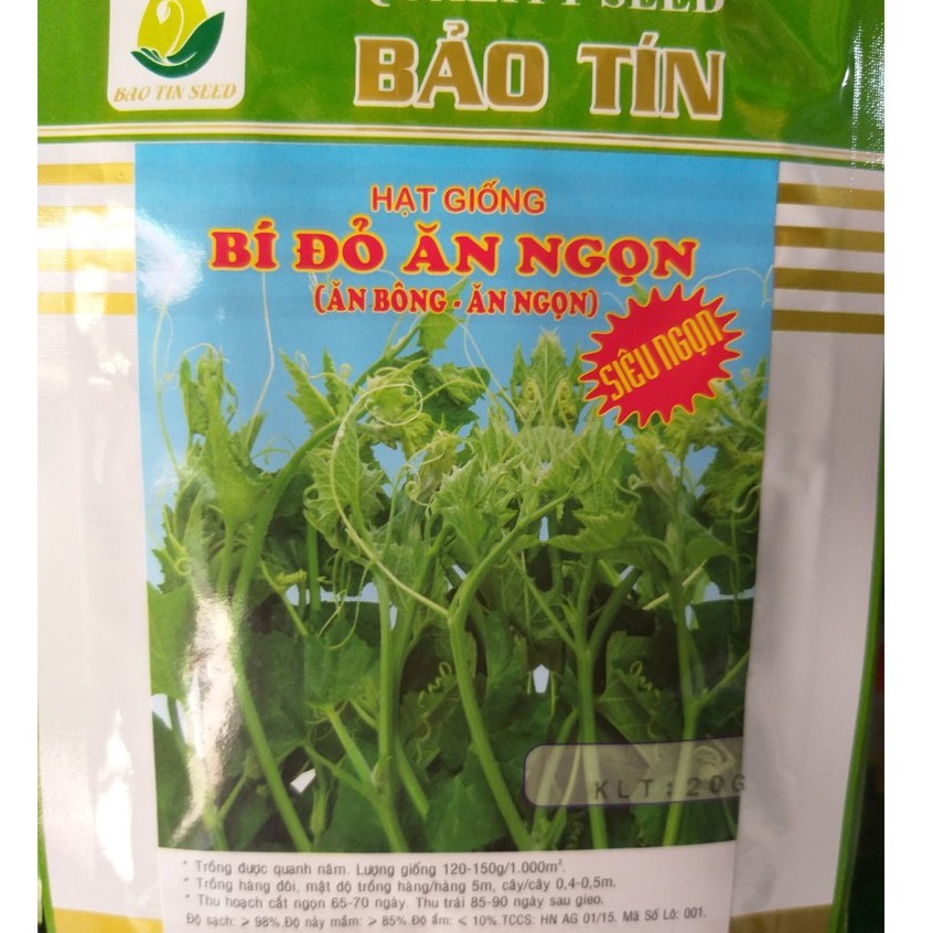 Hạt Giống Bí Ăn Ngọn - Ăn Đọt 20g