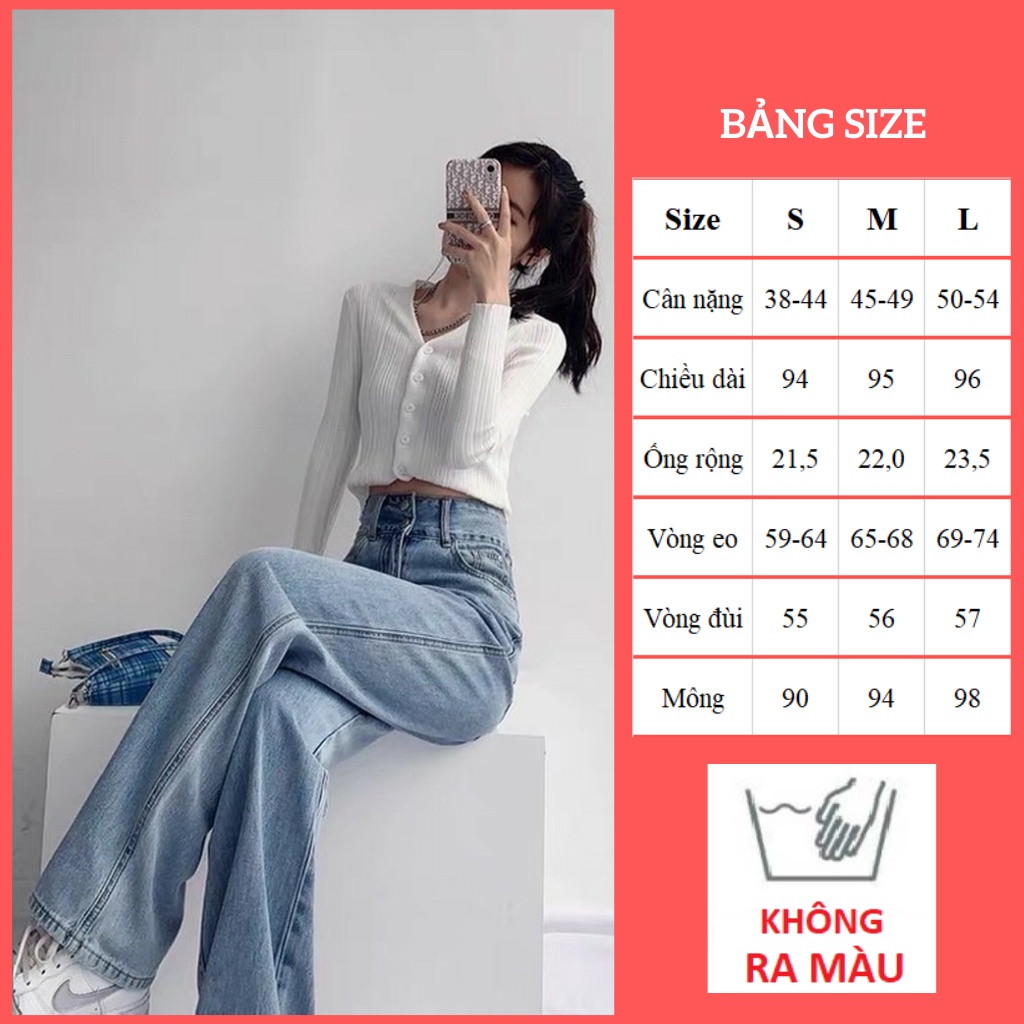 Quần bò ống rộng nữ cạp cao quần jeans ống rộng lưng cao, vải bò dày đẹp , không giãn ,dáng suông