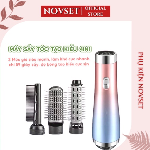 Máy Uốn Tóc Hàn Quốc NOVSET Máy Sấy Tóc Tạo Kiểu Đa Năng Kèm 3 Đầu Lược Uốn Tóc , Duỗi Tóc Và Phồng Tóc [ BH 12 Tháng ]