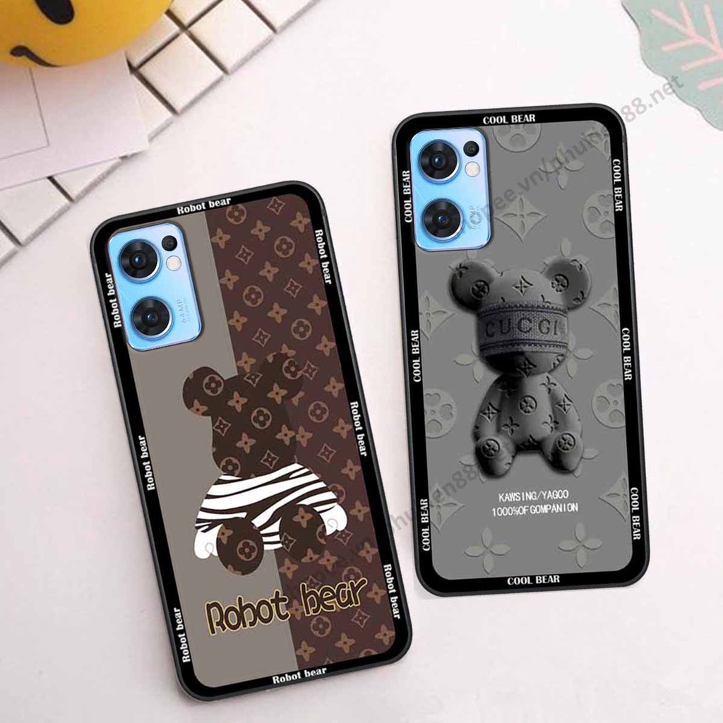 Ốp Oppo Reno7 / Reno7 Z 5G / Reno 7 bear, k@ws thương hiệu phong cách ốp lưng thời trang cao cấp