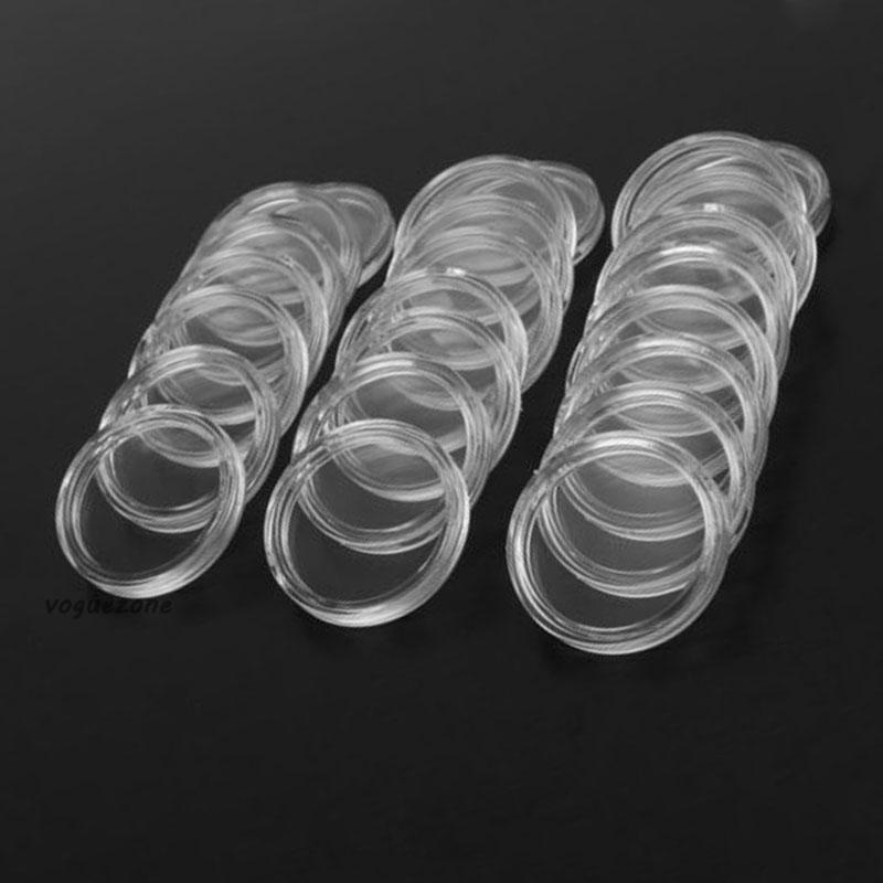 #VOGUEZ#100PCS 20mm Transparent Coin Capsule Container Box Storage Boxes Protective Holders