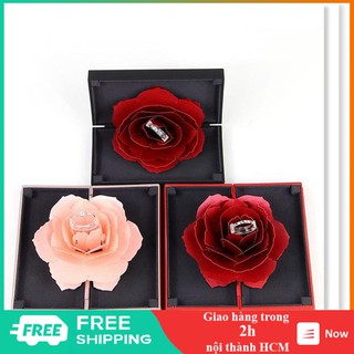 Hộp đựng nhẫn hoa hồng cầu hôn sang trọng quý phái - OT0586