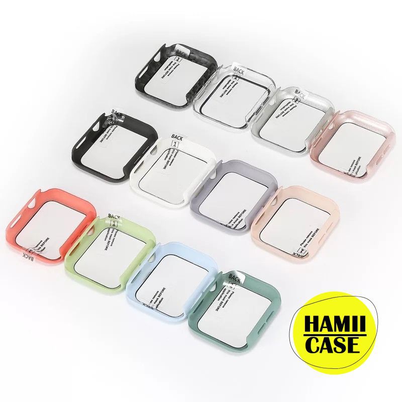 Ốp bảo vệ Apple Watch kèm kính cường lực bảo vệ mặt đồng hồ Apple Watch 38mm 42mm 40mm 44mm Series 1/2/3/4/5/6