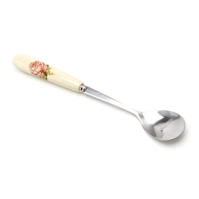 Muỗng cà phê bằng thép không gỉ cán sứ sang trọng tiện lợi