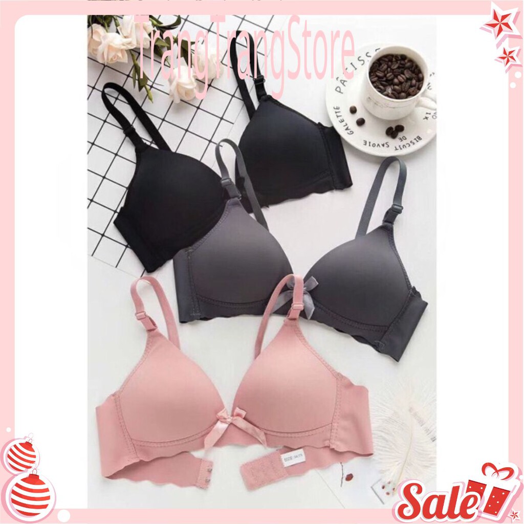Áo Lót Nữ (🔥FREESHIP🔥)Áo Lót Đính Nơ Không Gọng Đệm Mỏng Viền Sóng Cực Xinh 6699