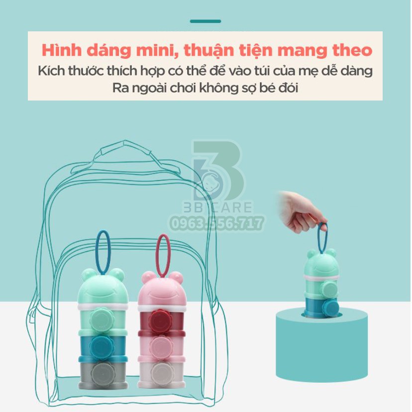 Hộp chia sữa đa năng 3 ngăn tiện lợi