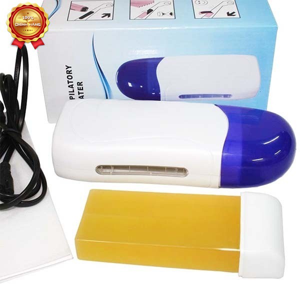 combo máy Wax Lông Depilatory Heater - Giấy Wax - Sáp Mật Ong