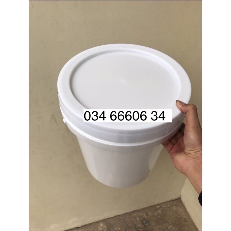 Siêu bền,Vỏ thùng nhựa có nắp +quai đựng sơn, đựng mực, hoá chất, đựng nước 18L chống cạy mở, chống chảy.  xô nhựa.