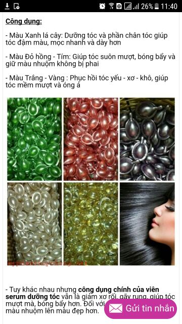 COMBO 100 VIÊN SERUM DƯỠNG TÓC MENAS THÁI LAN