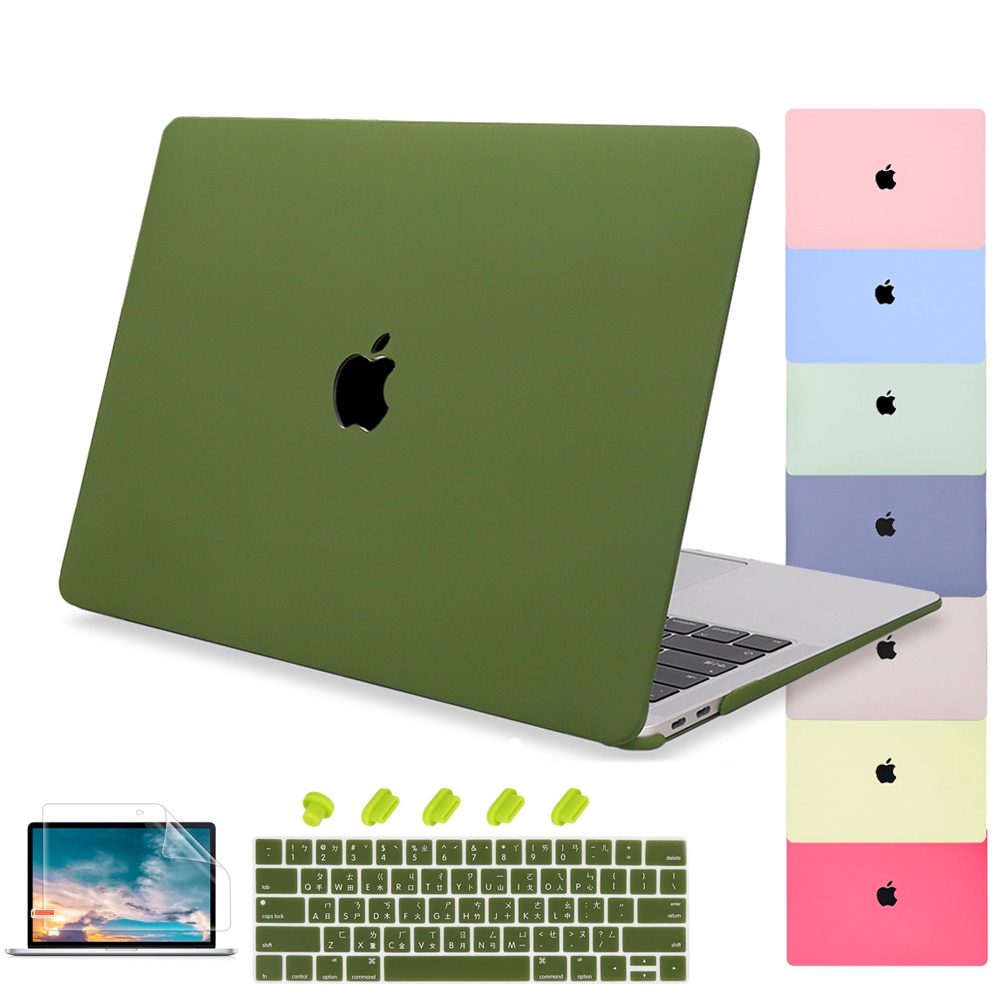 COMBO 4in1 Case Vỏ Bảo Vệ Bàn Phím Cho Apple Macbook case for Air 13 A1466 A1369 Pro 13 A1708 A1706 A1989 A2159