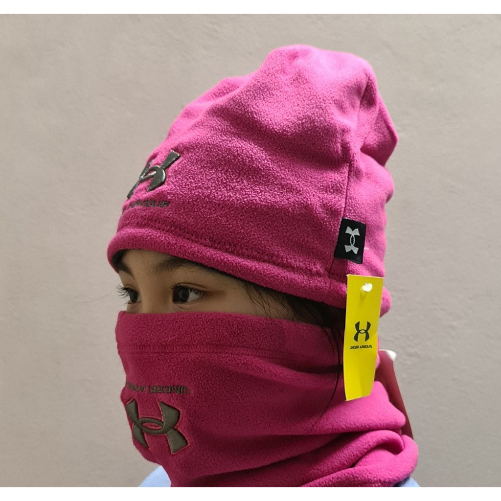 Mũ nỉ len khăn ống rút dây giữ nhiệt under armour
