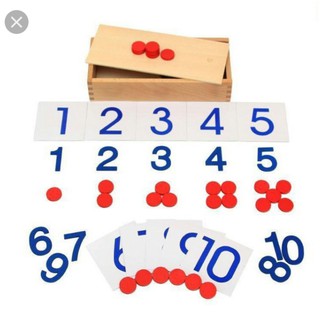 Giáo cụ Montessori - Thẻ số và đếm số (Number Cards & Counters)