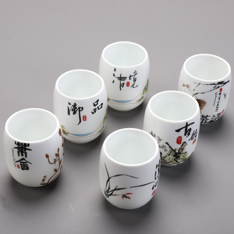 Jingdezhen Màu Xanh Và Trắng Tách Trà Gốm Kung Fu Trà Tách Trà Chén Sứ Trắng Cao Chủ Cup