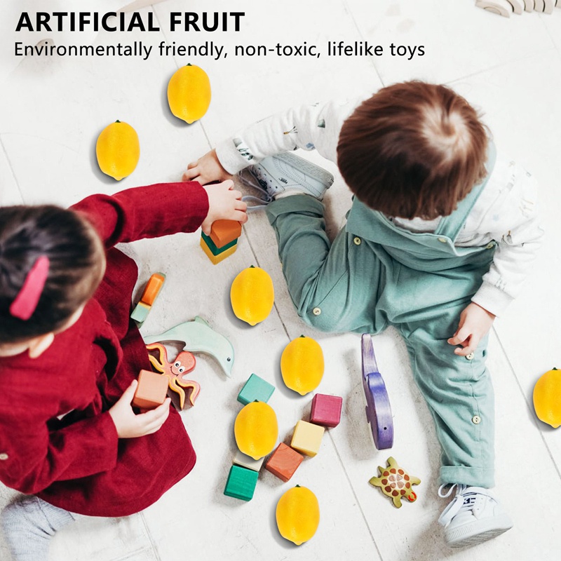 Set 20 Quả Chanh Giả Màu Vàng Dùng Để Trang Trí 3 Inch X 2 Inch