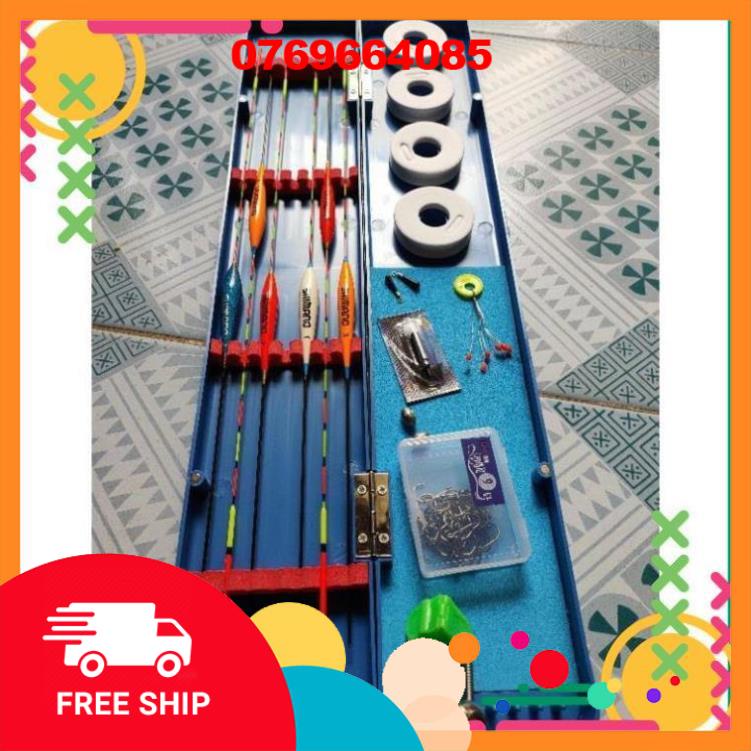 Combo Hộp Phao Câu Cá 6 Quả Kèm 14 Món Theo Kèm PHỤ KIỆN CÂU ĐÀI CÂU ĐƠN ĐẦY ĐỦ -Đ𝗢̂̀𝗖𝗔̂𝗨𝟮𝟱𝟳
