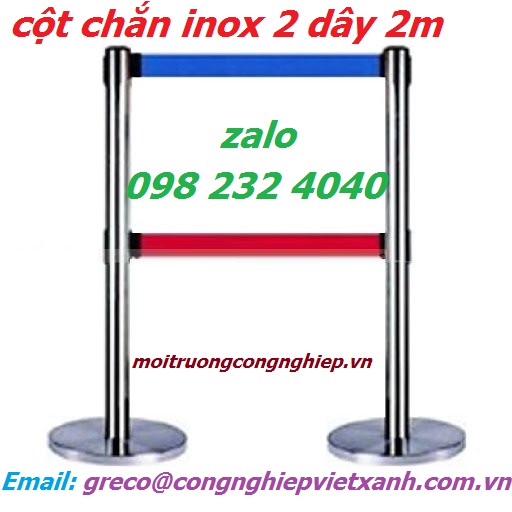 Cột chắn inox 2 dây 2m