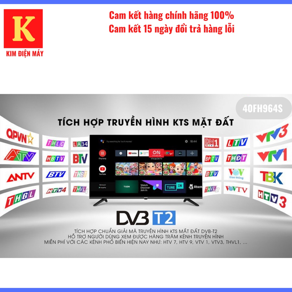 Smart tivi Darling 40FH964S-màn hình tivi 40 inch-android tivi-kết nối internet wifi-bảo hành 24 tháng toàn quốc