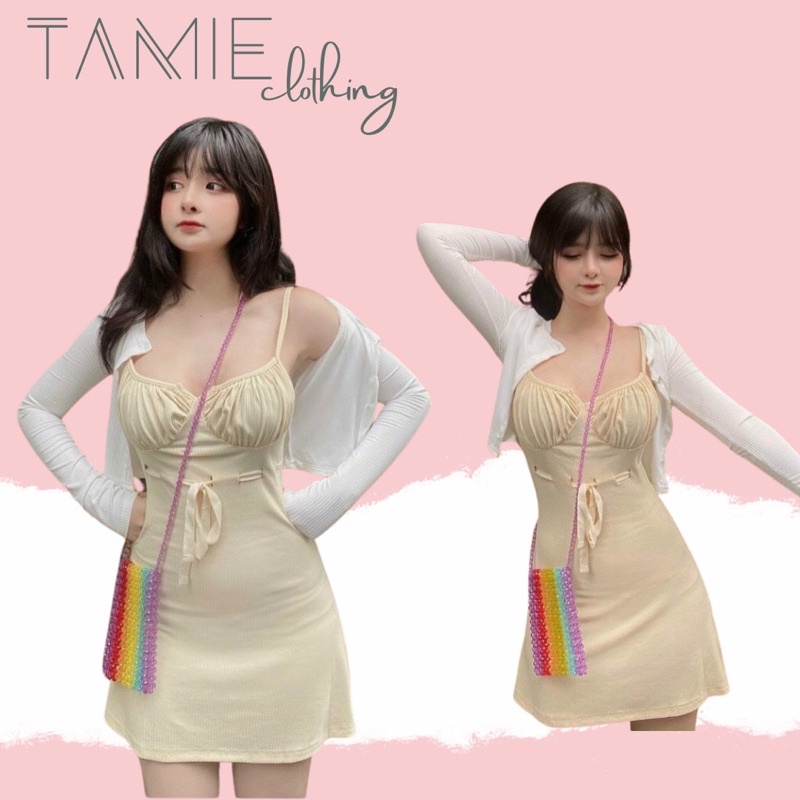 Váy Hoa nhí 2 dây kèm Cardigan CÓ NHIỀU MÀU TAMIEclothing