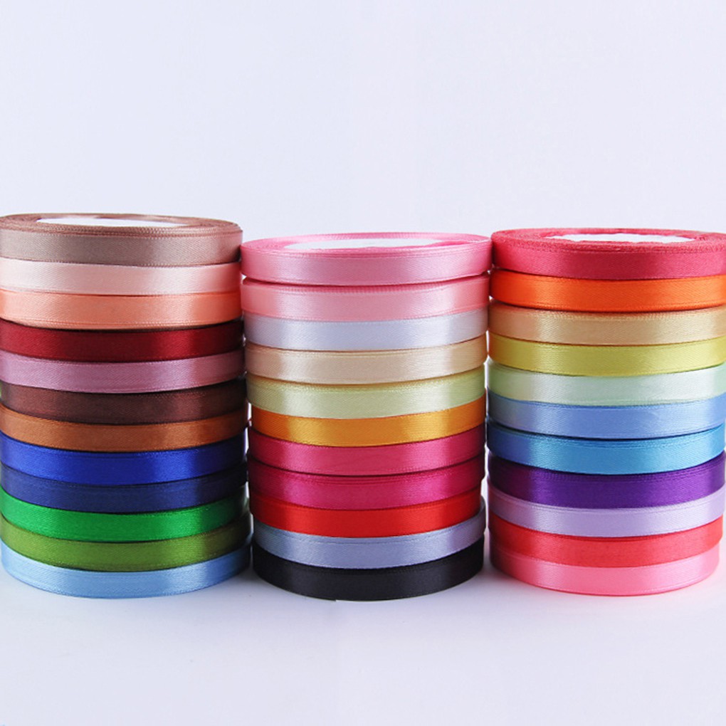 Cuộn dây ruy bằng chất liệu polyester 6mm trang trí thủ công đa dạng dài 22m