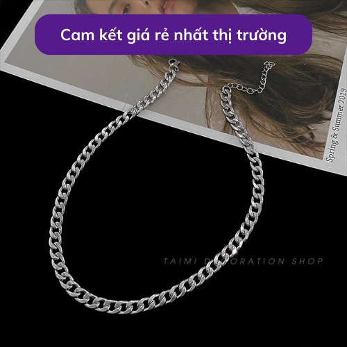 Dây chuyền dạng chuỗi xích bằng thép titan cá tính thời trang titan chống rỉ - Vòng cổ Chuỗi trơn