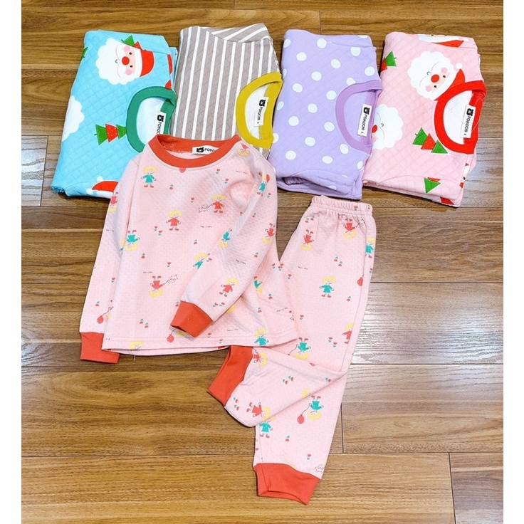 Bộ chần bông xuất nhật pokochi / Bộ cotton bé trai / bé gái (Sz 10-20kg)