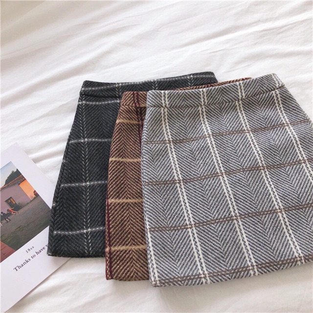 ORDER CHÂN VÁY DẠ CARO ULZZANG