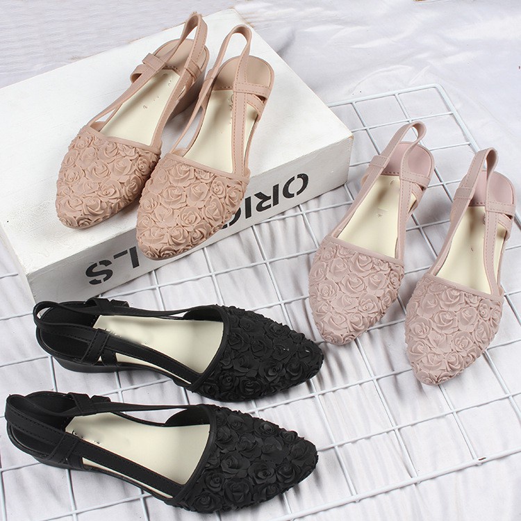 Giầy Vintage hoa hồng thoáng chân siêu dễ thương GN24 Song An Eco - Hàng nhập khẩu