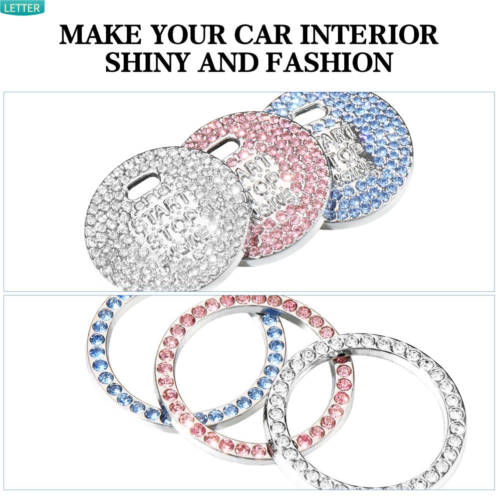 Vỏ Bọc Nút Bấm Khởi Động Xe Hơi Đính Đá Lấp Lánh Nhiều Màu Sắc