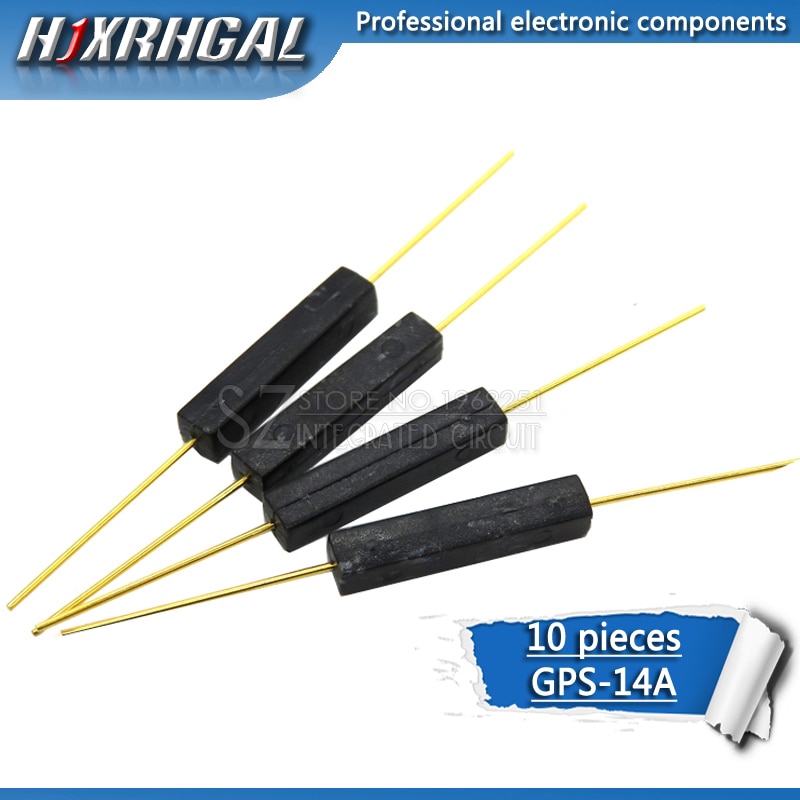 10pcs Reed Switch Plastic Type 2*14mm Normally Open Magnetic Switch Anti Vibration GPS-14A  HJXRHGAL