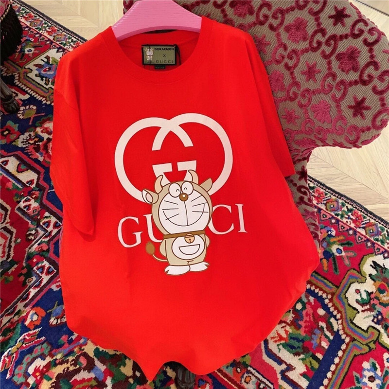 Buy Gucci Gucci 21 New Spring Doraemon X Johno Doraemon Cat Cat Short Sleeve Roun T-shirt