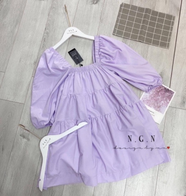 BÁN SỈ VÁY ĐẦM SUÔNG CỔ VUÔNG