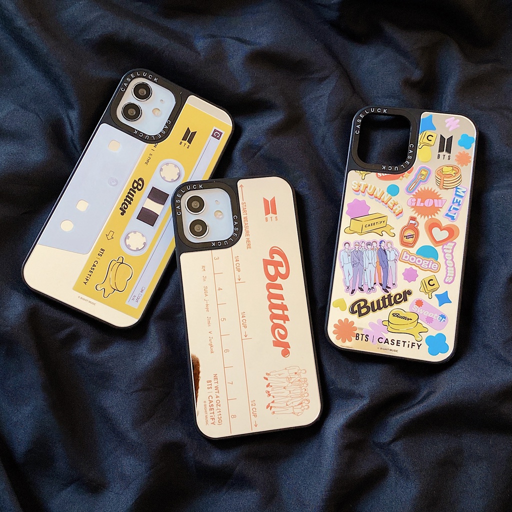 Ốp iPhone 13 12 11 pro max 6s 6 7 8 plus se2020 xr xs max Điện Thoại Cứng Kèm Gương Hình BTS Cho