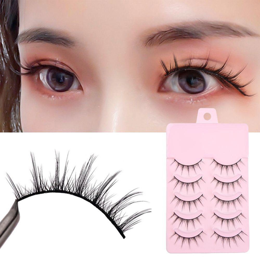 OCEANMAP Set 5 Cặp Lông Mi Giả Dày Tự Nhiên Lâu Trôi Dùng Biểu Diễn Nhảy Múa Lolita