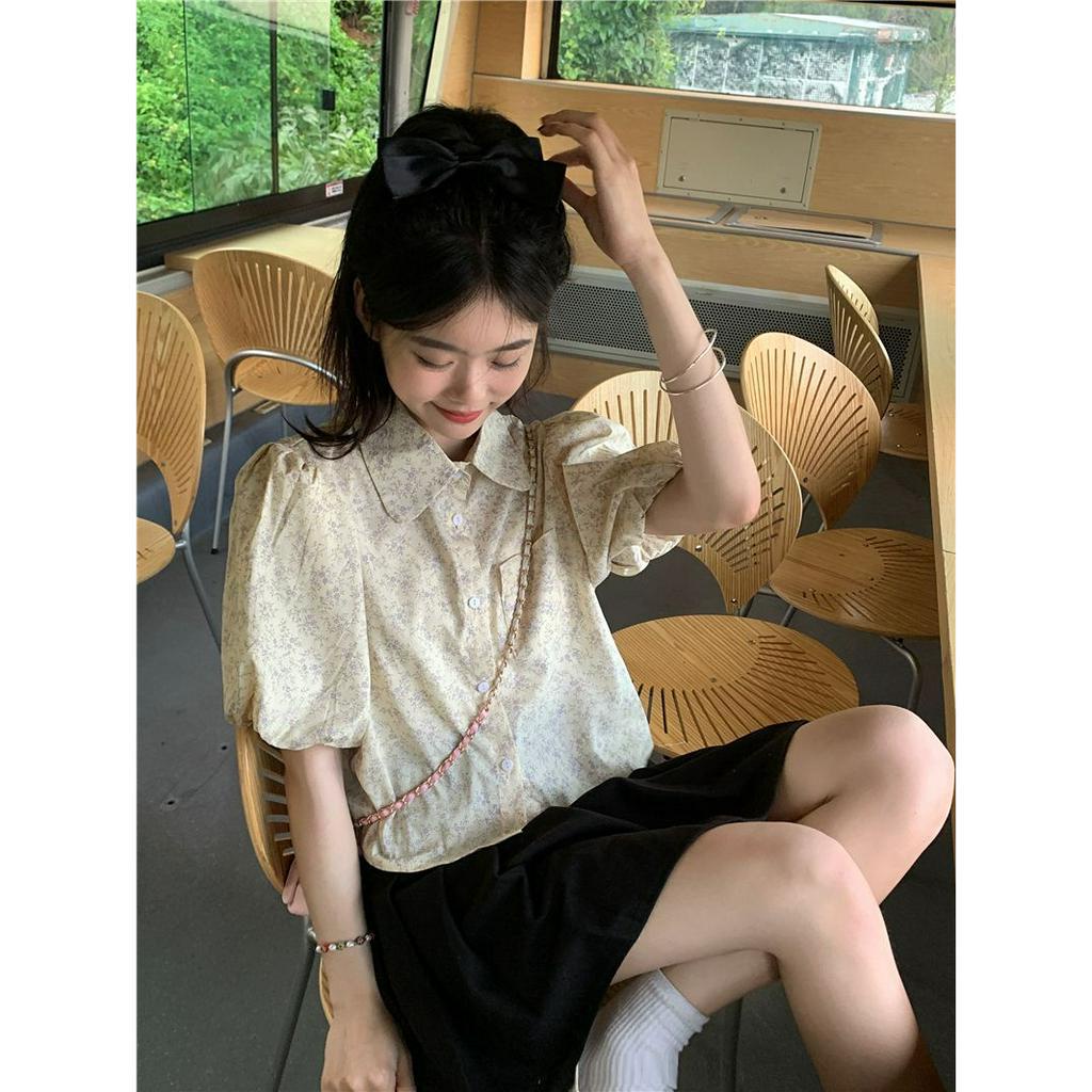 Xiaozhainv Áo Sơ Mi Tay Phồng Họa Tiết Hoa Thời Trang Mùa Hè Cho Nữ