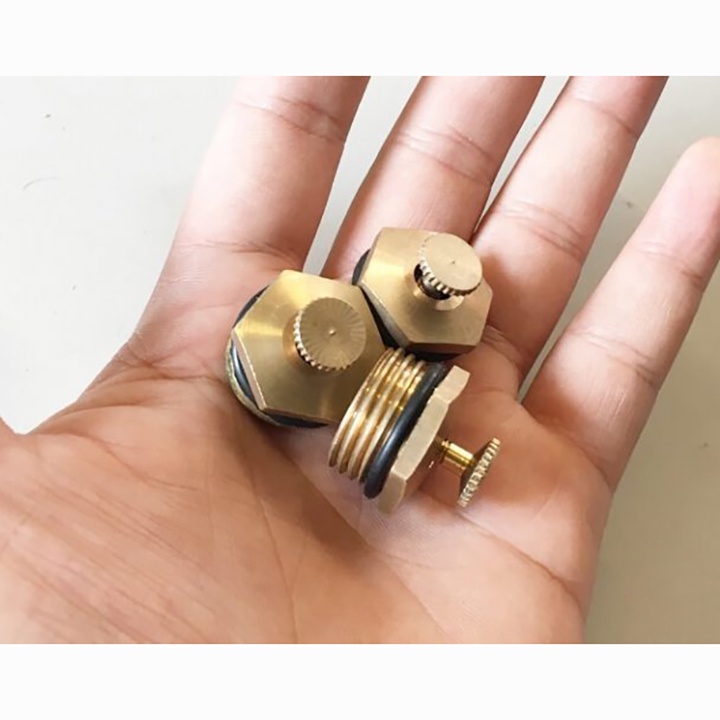 Béc tưới phun mưa hạt mịn 360 độ bằng đồng, tưới phun sương, có chỉnh lưu lượng, chân ren ngoài 21mm